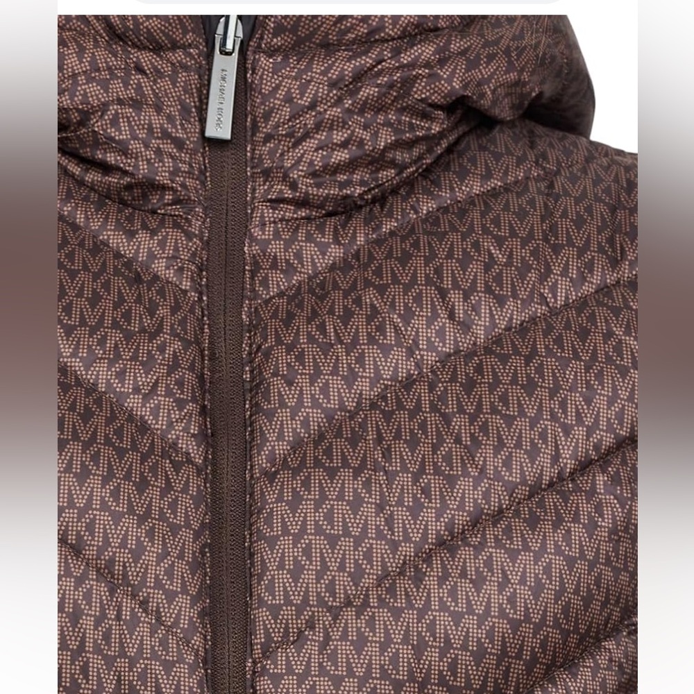 Michael Kors Fall Jacket Puffer Small with hood Reversible Logo Packable